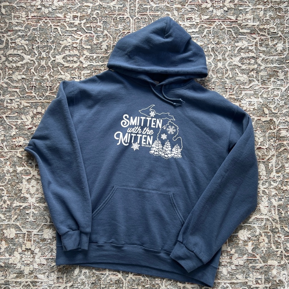 Navy Blue Graphic Hoodie